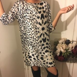 On trend ZARA leopard silk dress